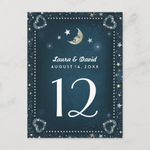 Cartão Postal Placas de números de tabela de luas e estrelas bra