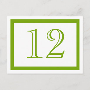 Cartão Postal Placas de números de tabela verde primavera