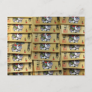 Cartão Postal Placas de Oração do Gato da Sorte: Tokyo, Japão Po