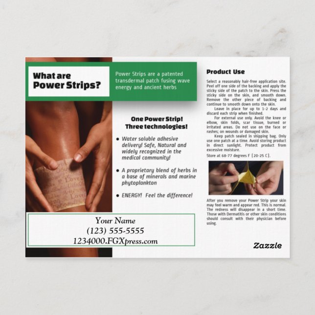 Cartão Postal Placas de Posto da Power Strip (Verso)