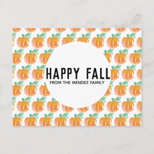 Cartão Postal Placas De Posto De Pumpkin De Aquarela Laranja