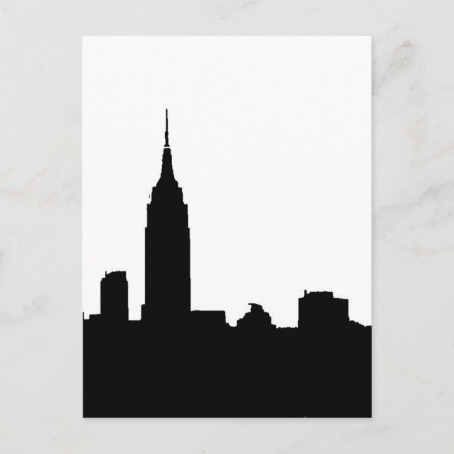 Cartão Postal Placas de Posto Silhub Black & White New York (Frente)