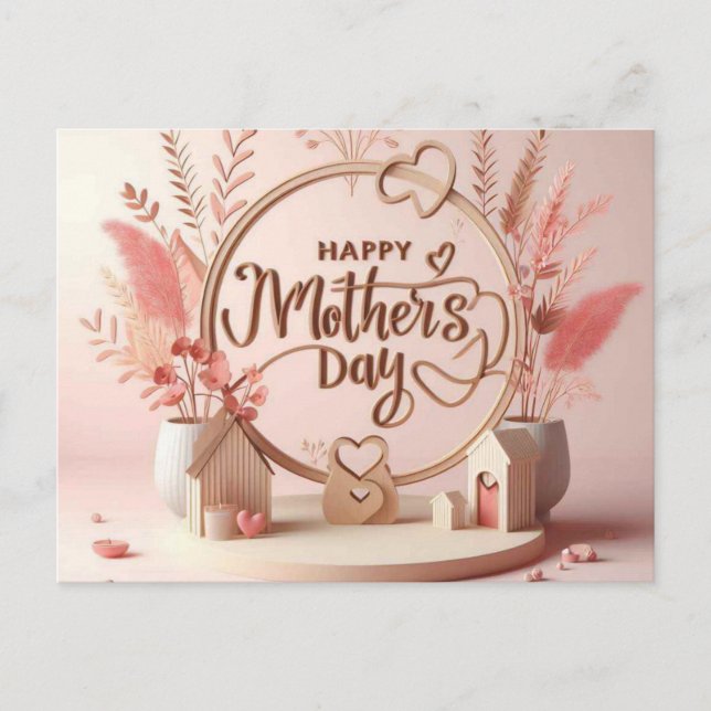 Cartão Postal Placas de saudação de Dia de as mães felizes (Frente)