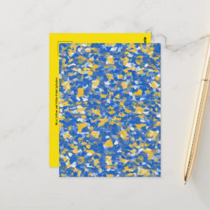 Cartão Postal Placas de tinta azul, amarela e branca