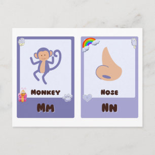 Cartão Postal Placas emblemáticas, Placas educativas ABC M,N,O,P