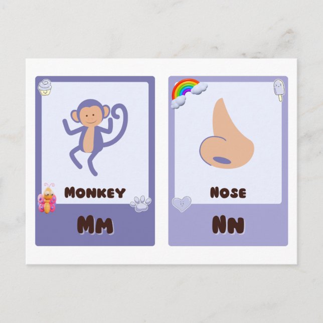 Cartão Postal Placas emblemáticas, Placas educativas ABC M,N,O,P (Frente)