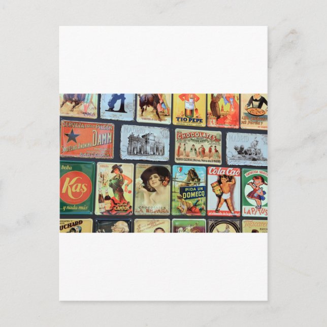 Cartão Postal Placas metálicas espanholas (Frente)