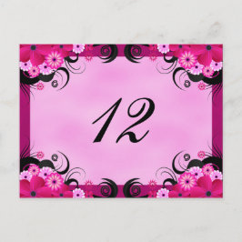 Cartão Postal Placas Numéricas da Tabela Floral de Recepção Flor