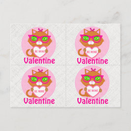 Cartão Postal Placas para Namorados de gatos Legal com Hipster 4