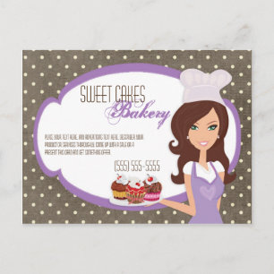Cartão Postal Placas publicitárias Brunette Baker Purple Cup