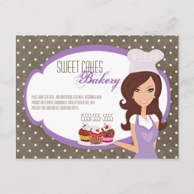 Cartão Postal Placas publicitárias Brunette Baker Purple Cup (Frente)