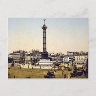 Cartão Postal Place de la Bastille, 1900, Paris