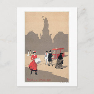 Cartão Postal Place de la Republique Art Deco