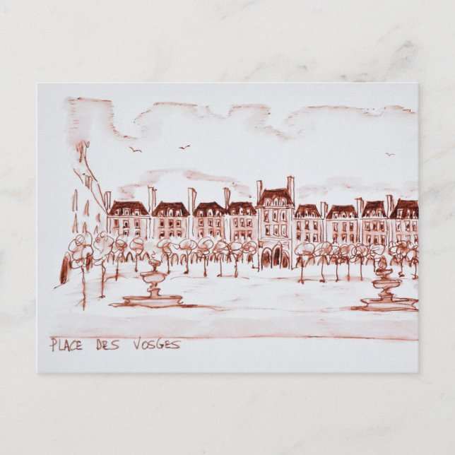 Cartão Postal Place des Vosges | Paris, Paris (Frente)