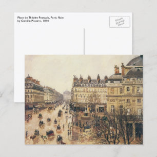 Cartão Postal Place du Theater Francais, Chuva de Paris por Piss
