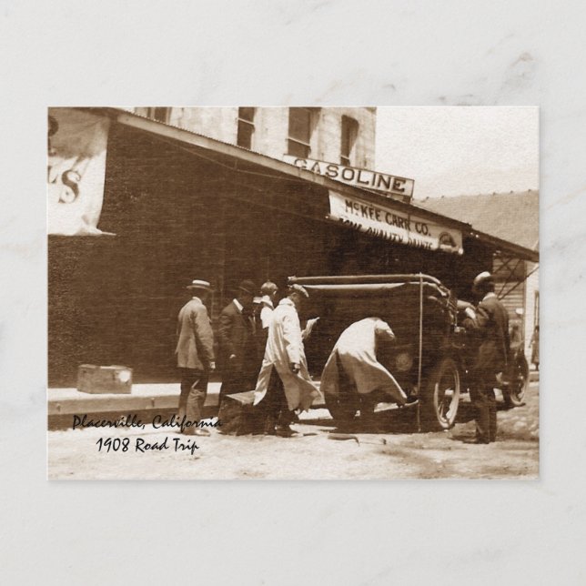 Cartão Postal Placerville, California1908 Road Trip (Frente)