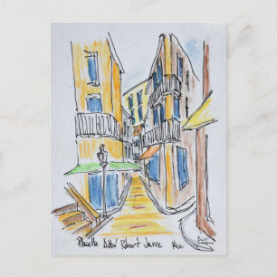 Cartão Postal Placette Abbe Robert Jarred Velha Nice, França