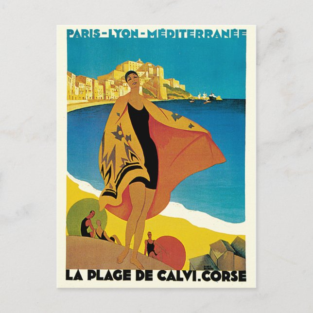 Cartão Postal Plage de Calvi do La (Frente)