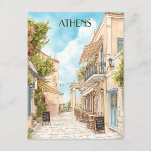 Cartão Postal Plaka, Grécia de Viagem de Atenas