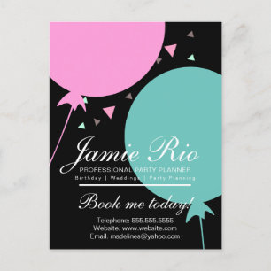 Cartão Postal Planejador do Partido Balão de Planejamento de Ani