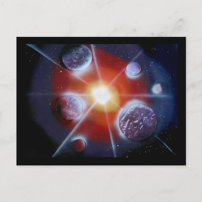 Cartão Postal Planejos de projeção de nova espacial (Frente)