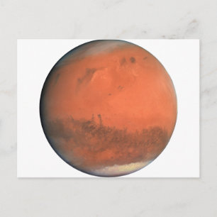 Cartão Postal PLANET MARS verdadeira cor natural (sistema solar)