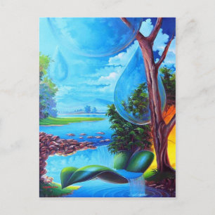 Cartão Postal PLANETA ÁGUA - Leomariano artista plastico