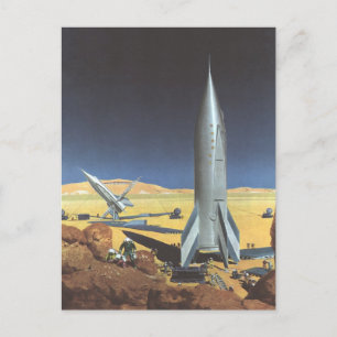Cartão Postal Planeta Deserto de Ficção Científica Vintage co
