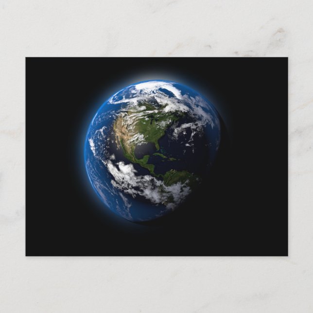 Cartão Postal Planeta lindo em 3D (Frente)