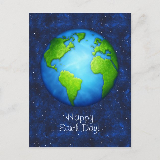 Cartão Postal Planeta Terra no Cartaz espacial (Frente)