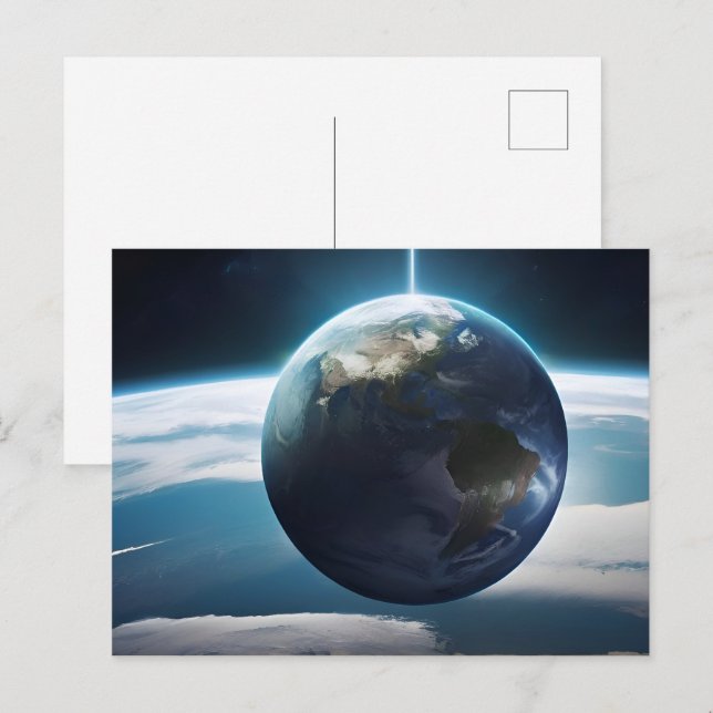 Cartão Postal Planeta terrestre a partir do espaço (Frente/Verso)