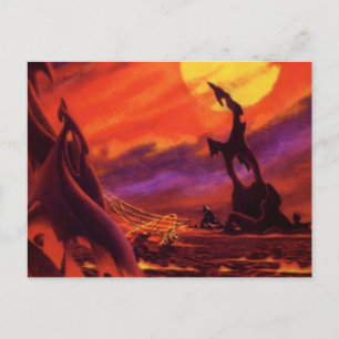 Cartão Postal Planeta vulcânico de ficção científica com Red Lav