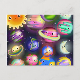 Cartão Postal Planetas Espaciais Exteriores Cósmicos De Starry