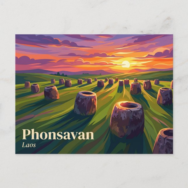 Cartão Postal Planícies das Jarras Laos (Frente)