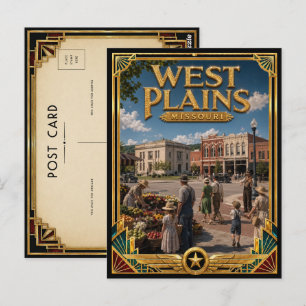 Cartão Postal Planícies Ocidentais Missouri Arte Deco Vintage Er