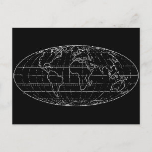 Cartão Postal planisfera/mapas simples