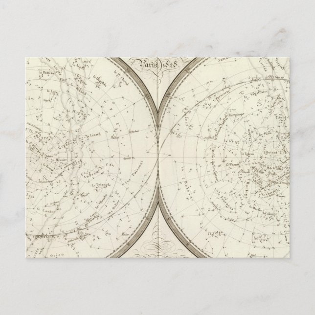 Cartão Postal Planisferas celestes - Celestial (Frente)