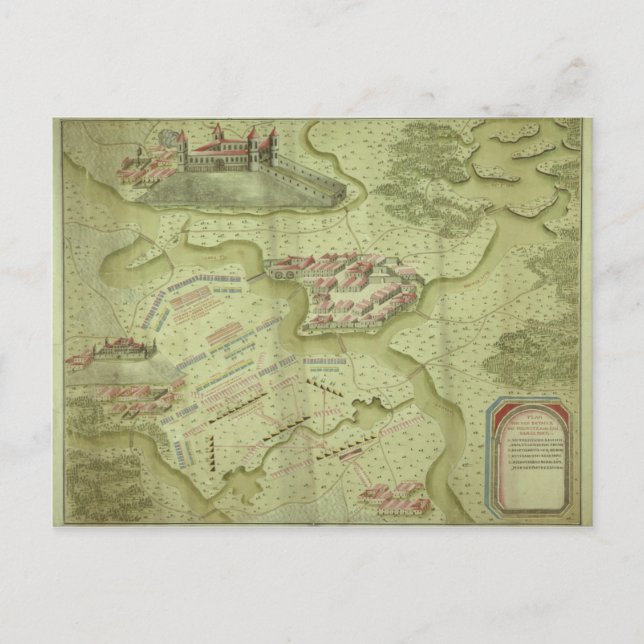 Cartão Postal Plano da Batalha de Mollwitz (Frente)