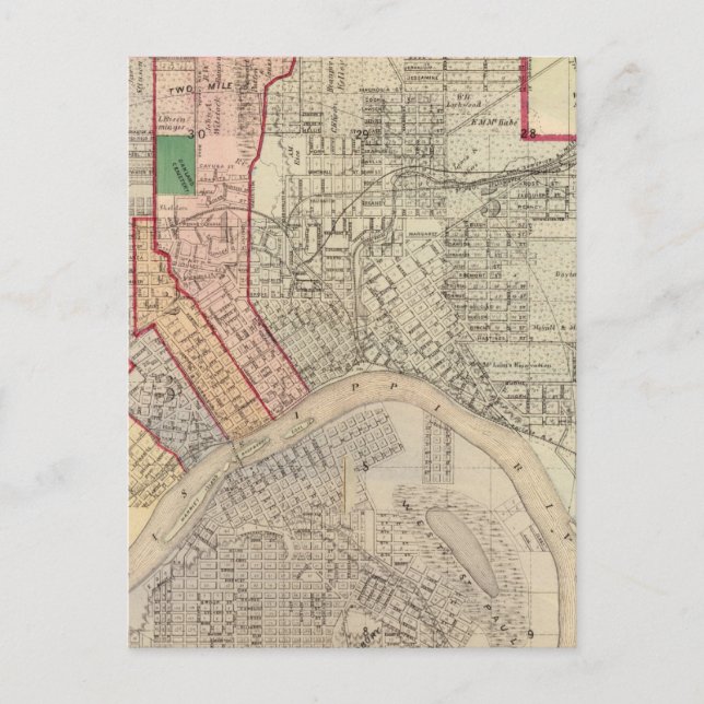 Cartão Postal Plano da Cidade das Ruas, Paul e Vizinha (Frente)