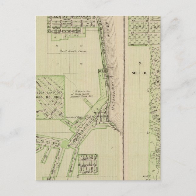 Cartão Postal Plano da Cidade de McGregor (Frente)