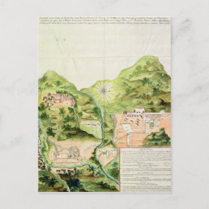 Cartão Postal Plano das Minas de Oaxaca, México, 1785-87