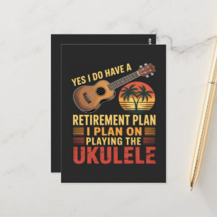 Cartão Postal Plano de aposentadoria Ukulele engraçado