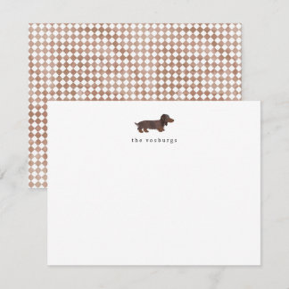 Cartão Postal Plano de Aquarela de Dachshund de Ca
