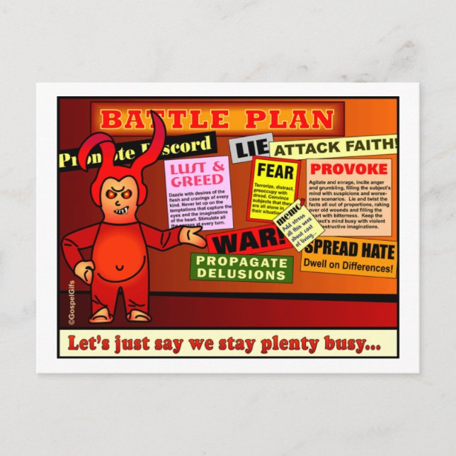 Cartão Postal Plano de batalha Presente cristão (Frente)