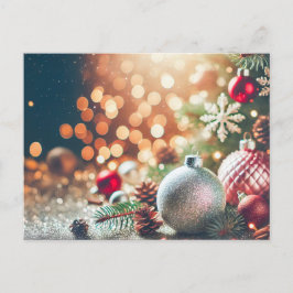 Cartão Postal Plano de Fundo da Brilhante com Ornamentos Natal