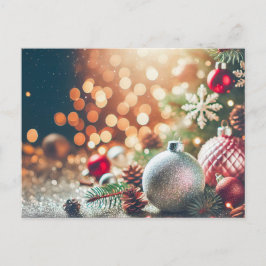 Cartão Postal Plano de Fundo da Brilhante com Ornamentos Natal