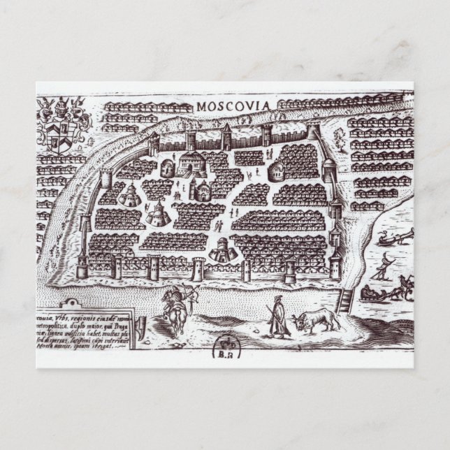 Cartão Postal Plano de Moscou, 1628 (Frente)