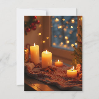 Cartão postal plano de vela de Natal