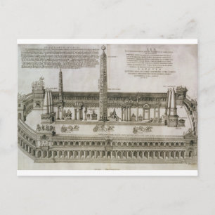 Cartão Postal Plano do Circo Máximo, Roma, gravado pelo