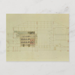 Cartão Postal Plano para o Teatro Real de Dresden, c.1838